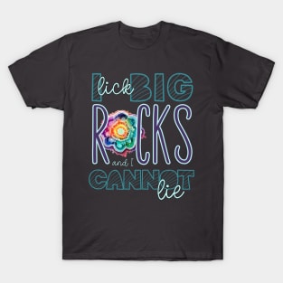 I Lick Big Rocks and I Cannot Lie Funny Rock Lover Print T-Shirt